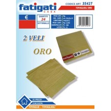 FATIGATI TOVAGLIOLI ORO 2 V 33X33CM X25  - ean: 8011690354276 - PxC: 24 - id: FATIGATI4276